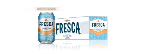 Fresca Peach Soda Sparkling Flavored Soft Drink Zero Calorie and Sugar Free, 12