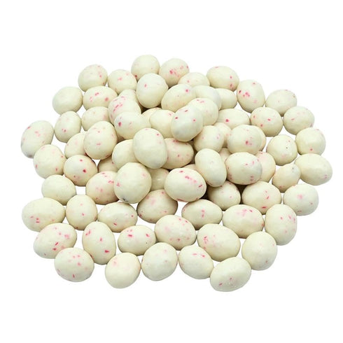 (1 Candy Retailer Peppermint Crunch Holiday Jordan Almonds, White Chocolate Coated with Festive Red Flakes, Perfect
