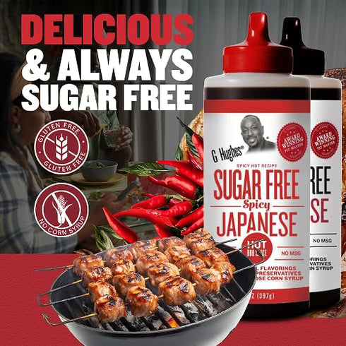 14 Oz, 2 2 (Pack 4) G Hughes Sugar Free Japanese BBQ Sauce Bundle - Japanese Barbecue Sauce, Gluten Free, Gourmet Asian