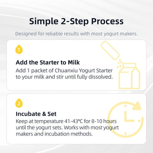 Chuanxiu 10 Yogurt Starter Culture with Types of Danish Probiotic Strains, Plain Yogurt Powder, High Activity