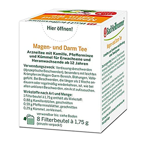 Heilbrunner (4 Packs 8 Bad Magen und Darm Tea / stomachic each Teabags) - fresh from Germany
