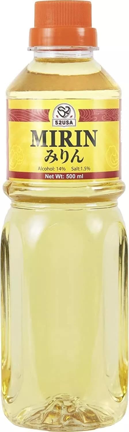 52USA Mirin, Japanese Cooking Wine 16.9 FL OZ, Red Rice Cooking Wine & Seasoning for Sauces, Marinades