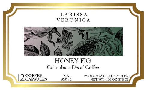 Larissa Veronica (12 575340) 3 Pack Honey Fig Colombian Decaf Coffee (Single Serve K-Cup Pods) (Gourmet, Naturally