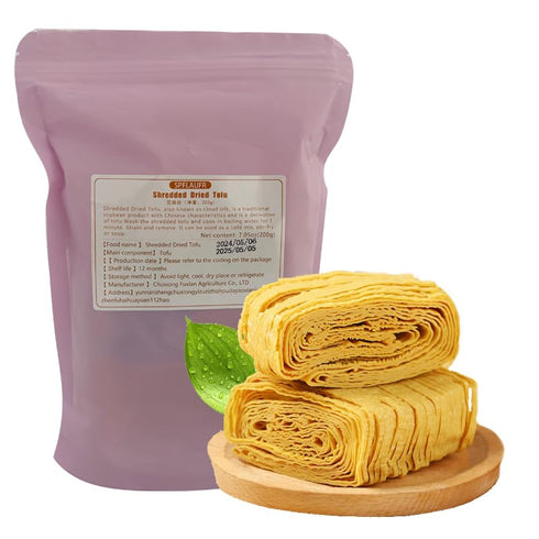 SPFLAUFR suitable.7oz 200g Shredded tofu, dried tofu skin, vegetarian soy products, cold salad, hot pot, stir-fry