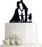 Bride and Groom Wedding Cake Topper, Couples Holding Hands and Kissing Silhouette (Black)