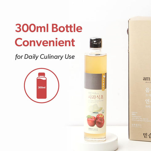 10 oz (300ml) NONGBU PLUS Korean Fermented Apple Vinegar - Organic Cider Vinegar for Drinking Juice, Salad Dressing