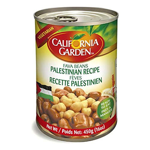 Al Amin Foods 6 16oz/450g California Garden Fava Beans with Chickpeas Palestinian Recipe Cans each.
