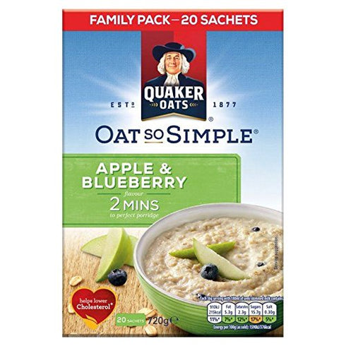 Quaker Oats Quaker Oat So Simple Family Pack Apple & Blueberry - 20 x