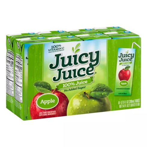 54 8 Pack 4 Packs Juicy Juice Apple Juice Single Serve Slim, Fluid Ounce, Per - Per Case