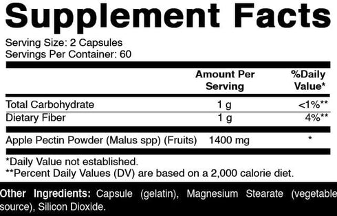 Oxify 1400 120 Apple Pectin mg | Capsules | Gluten-Free, Non-GMO | Supplement Made in USA