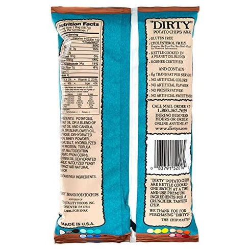 2 oz (Pack 5) Dirty Brand Potato Chips Maui Onion Flavored Bags