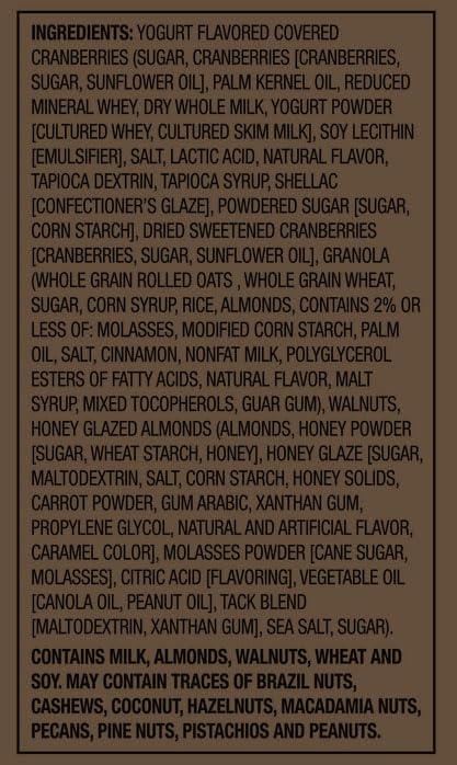 Generic 22oz Granola Breakfast Cereal with Yogurt Covered Cranberries, Crunchy Clusters, Dried Cranberries, Walnuts