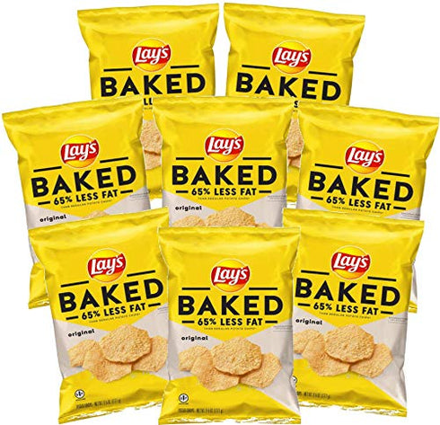 BAKED LAYS LAY'S Baked Original Potato Crisps, 1.125 ounce (Pack of 8)