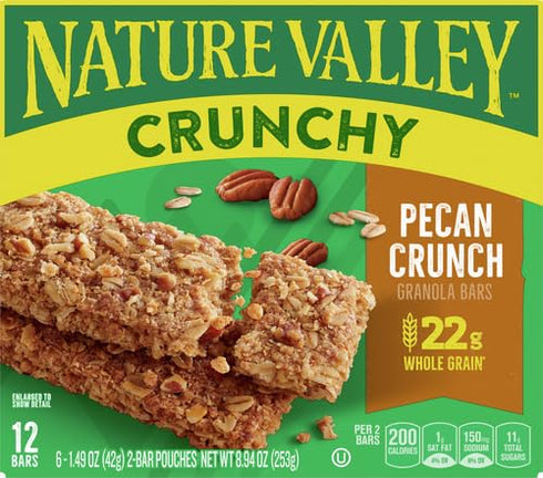 8.94 oz. Nature Valley Granola Bars, Chrunchy, Pecan Crunch