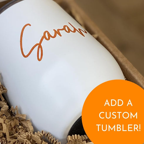 Generic 4oz 100% THANK YOU Personalized Gift Box - Stainless Steel Tumbler, Organic Soy Candle, Live Succulent Plant