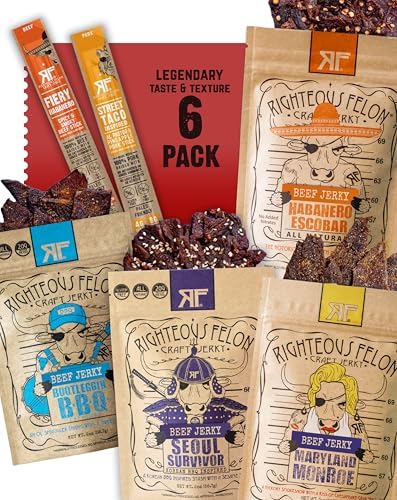 Righteous Felon Beef Jerky & Meat Sticks Variety Pack | Gluten Free