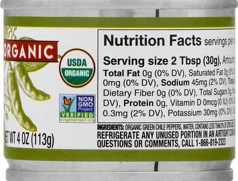 Rio Luna 4 , Organice Diced Green Chile, Ounce