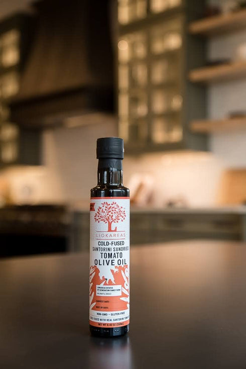 2022 Liokareas Santorini Sun-Dried Tomato Olive Oil - Greek Extra Virgin Olive Oil - Cold Pressed With Santorini