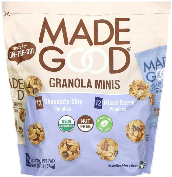 Generic Made Really Good Granola Minis, Chocolate Chip and Mixed Berry, 24 Pouches,