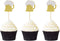 24 PCS Gold Glitter Beer Mug Cupcake Toppers, Food Cake Picks for Party Decor