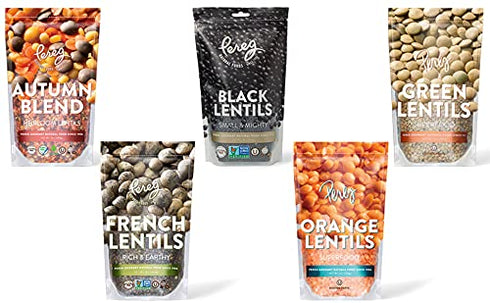 (16 Oz) Pereg Du Puy French Green Lentils - Lentil Beans Dry - Non-GMO & Additive Free - Ideal for Stews, Indian