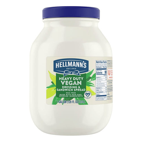 HELLMANN'S Heavy Duty Vegan Mayonnaise Jar, Creamy Plant Based Mayo, Condiment for Salads