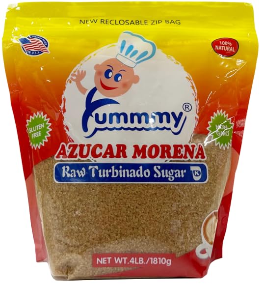 Yummmy Raw Turbinado Brown Sugar - Azucar Morena, 4 Lb, (64 0z)