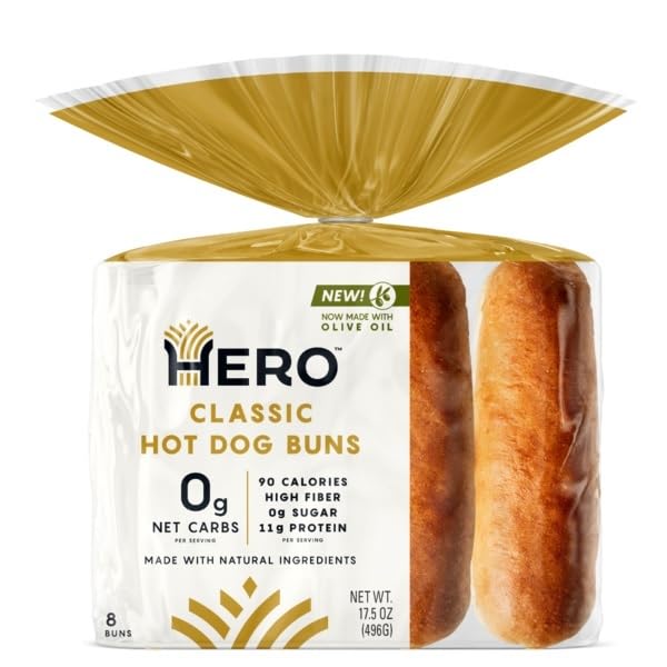 Hero , Classic Hot Dog Buns 8Ct, 17.5 Ounce