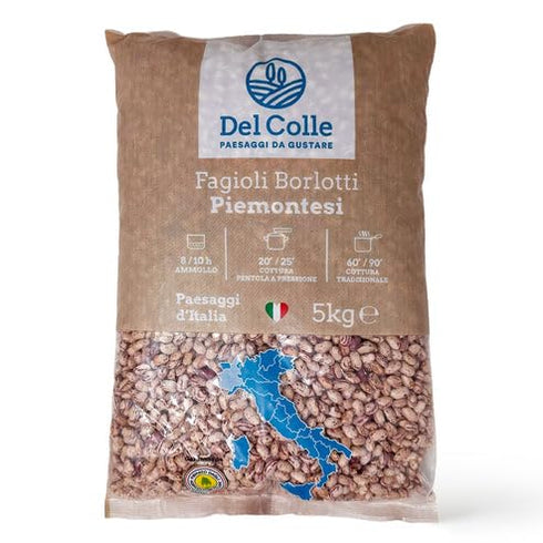Del Colle Piemonte Cranberry Beans, 11 LBS (5 kg) Fagioli Italiani Borlotti. Good Source