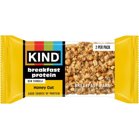8g 6 Count (6 Packs 2 KIND Breakfast Protein Bars, Honey Oat, Gluten Free, Low Sodium, Healthy Snacks, Protein