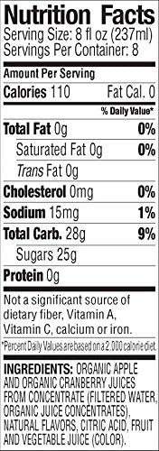 100% 64 Langers Organic Juice, Cranberry, Fluid Ounce