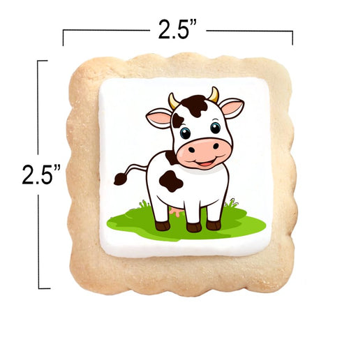 24 Pack Cow Cookies Milk Themed | Baby Shower Birthday Party Favors | Peanut & Nut Free Individually Wrapped Treats