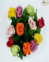 12 KaBloom - Assorted Roses with vase - Fresh Flowers for Birthday, Valentine's & Mother's Day