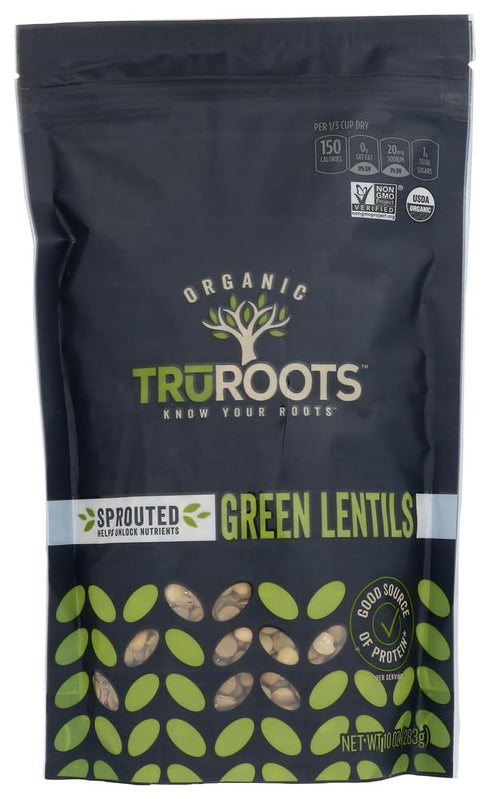 TruRoots Organic Sprouted Green Lentils -- 10 oz - 2 pc