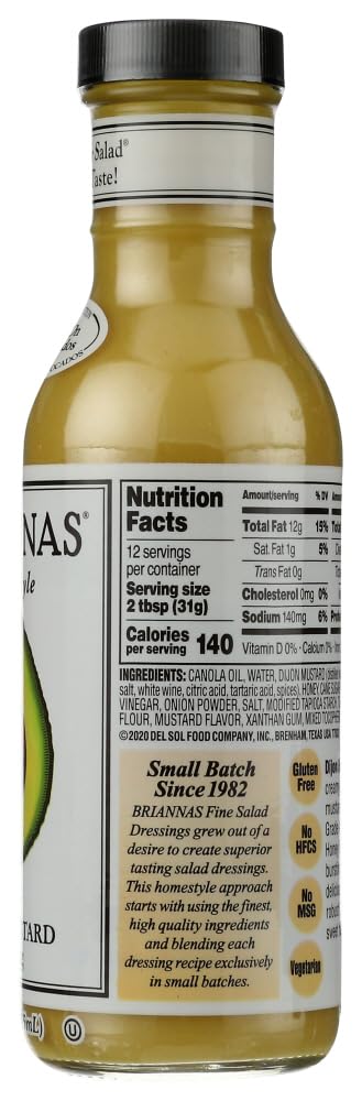 (355ml) Briannas Home Style Dijon Honey Mustard Dressing by Brianna's