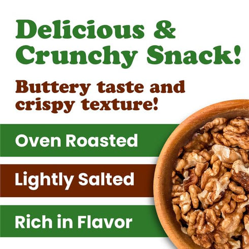 1 Food to Live Organic Dry Roasted Walnut Halves and Pieces with Himalayan Salt, Pound Oven Toasted, Lightly Salted