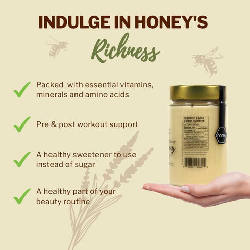 100% 1.1 lbs, Oneroot Canadian Wildflower Honey - Unheated & Creamed - Nutrient-Rich, Natural Sweetener with Enzymes