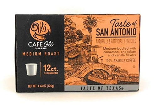 Cafe Ole 12ct. (36 Taste of Texas Gourmet Coffee K Cups Gift Assortment, Cups) Houston Blend, Texas Pecan, Taste of San