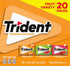 280 (20 Packs -14 Trident Sugar Free Gum Fruit Variety Total Sticks Sticks)