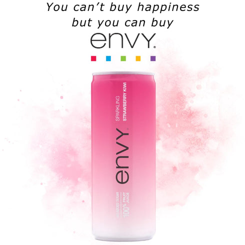 100% 8oz 24) Envy Sparkling Fruit Juice, Strawberry Kiwi (Case