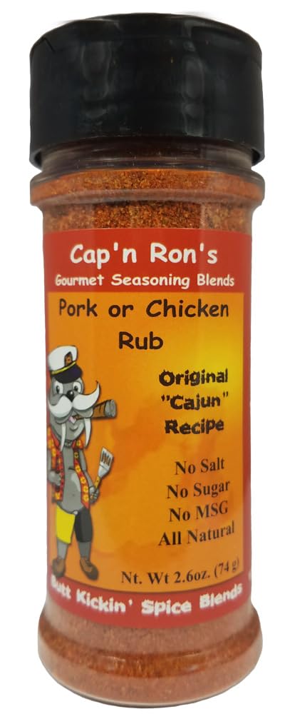 Cap'n Ron's Original Cajun Pork or Chicken Rub, 2.6 Ounce (Pack of 1)