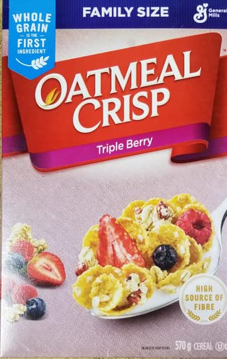 Oatmeal Crisp General Mills Family Size Triple Berry Cereal, 570g/20.1oz, (Imported from Canada)