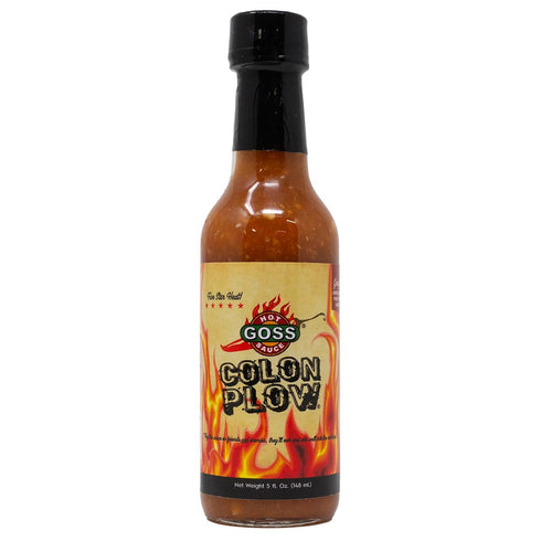 Goss Hot Sauce Colon Plow | Jalapenos, Corn Syrup, Reds Peppers, Vinegar, Garlic Paste -Red