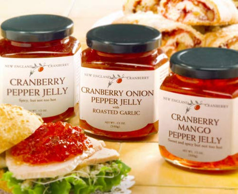 New England Cranberry 12 Cranberry Pepper Jelly, All Natural, Ounces