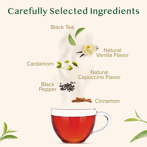 VAHDAM Vanilla Chai Tea Bags (30 Count), High Caffeine, Non GMO, Gluten Free, Full-bodied & Malty