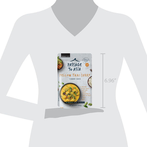 Passage to Asia Simmer 255g Curry Sauce - Yellow Thai Curry Sauce - Authentic Mild Spice Yellow Curry Asian Food