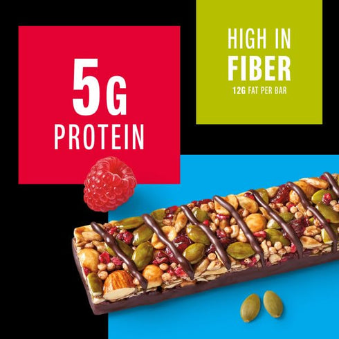 5g 12 Count KIND Healthy Snacks Bars, Dark Chocolate Raspberry Pumpkin Seed, Gluten Free, High Fiber Snacks, Protein