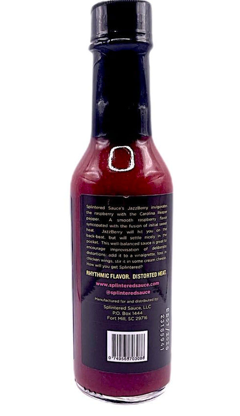 5oz Splintered Sauce JazzBerry Hot Sauce Sweet Raspberry & Carolina Reaper Award-Winning Fruit-Based Hot Sauce Rhythmic