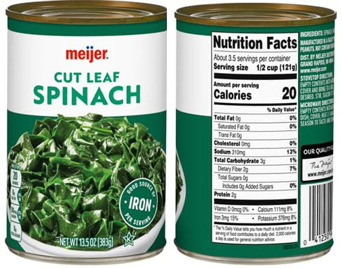 Generic Cut Leaf Spinach (2 Can, 13.5 oz. Each)