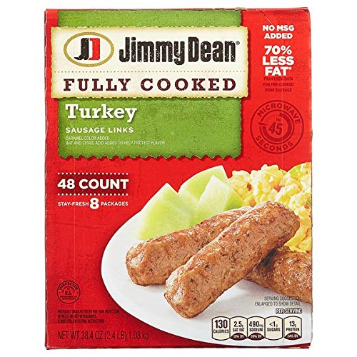 Jimmy Dean Expect More Fully Cooked Turkey Sausage Links, 48 Count